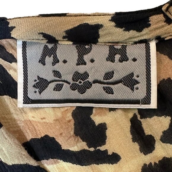 Vintage M.P.H. Sleeveless V-Neck Animal Print Rayon Maxi Dress Size Medium - Picture 4 of 4